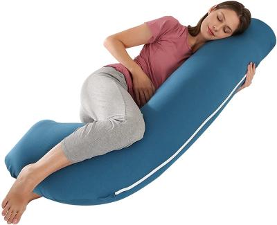 China Custom Anti-Apnea J Shape Pregnancy Stillkissen Pregnant Women Side Pillow-Cotton PE Hose 145cm Sleeper Pillow for sale