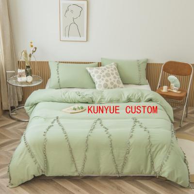 China Nondisposable Custom Luxury Microfiber Tassel Duvet Cover Duvet Cover Beddingset Juego De Cama Dekbedovertrek Queen Size Duvetcover for sale