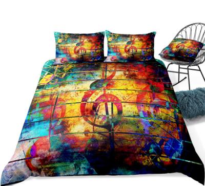 China CLASSIC Super Soft Customized 3pcs Photo Musical Note 3D Printed Bedding Set Your Own Duvet Cover for sale