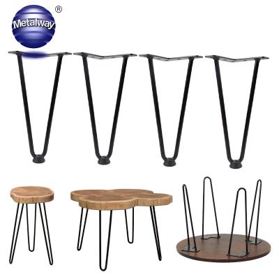 China Wholesale Black Minimalist Easy Installation Bench Cafe Dining Table Legs Metal Furniture Hairpin Table Legs for sale