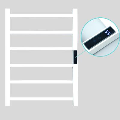 China Heater Hot Sale Bathroom Stainless Steel Six Heated Towel Rails Towel Warmer Rack Black Electric White Towel Dryer Rack for sale