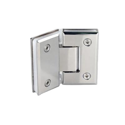 China Modern Stainless Steel Hinge Shower Room Square Bathroom Accessory Door Hinge 135 Degree Glass Door Closer Hinge for sale