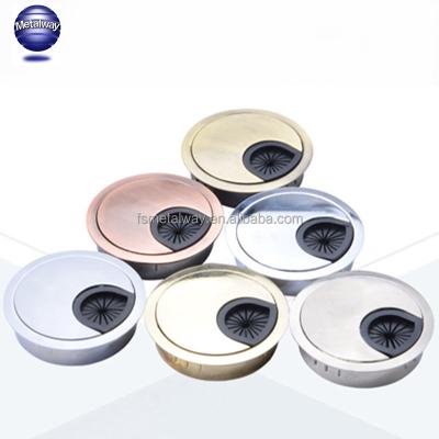 China 60mm 80mm Modern Computer Desk Grommet Table Cable Hole Zinc Alloy Cover for sale