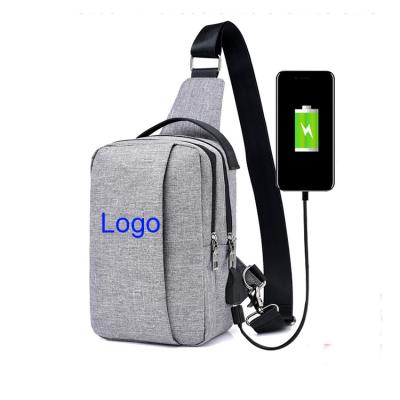 China Sturdy and Durable Wholesale Custom Fashion Popular USB Charging Cross - Body Men Chest Bag Shoulder Bag Women Throw Backpack for sale