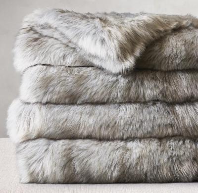 China New Material Ultimate Jacquard Faux Fur For Winter Luxury Faux Fur Throw Blanket for sale