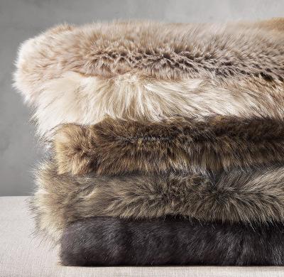 China New Heavy Ultimate Jacquard Faux Fur For Winter Luxury Faux Fur Throw Blanket for sale