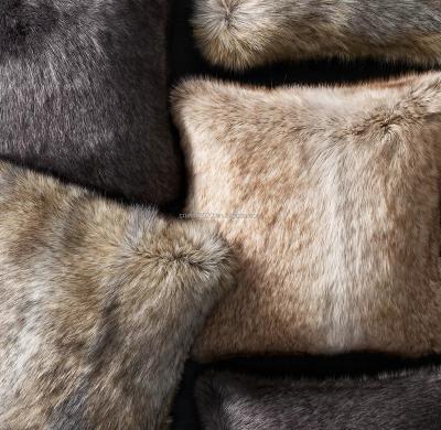 China New Heavy Ultimate Jacquard Faux Fur Luxury Faux Fur Pillow Cover for sale