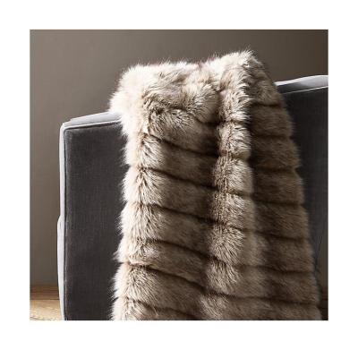 China Widely Used Luxury Modern Special Design Faux Fur Thermal Channeled Blanket 