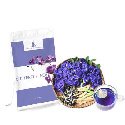 China 100% Natural Dry Blue Butterfly Pea Flower Tea Organic Good Price Tea Bags Pea Flower Tea Bags for sale