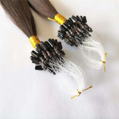 China I Tip Raw Keratin Prebond Cuticle Aligned Loop Ring Hair Extensions Cambodian Micro Hair for sale