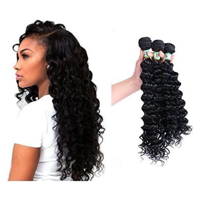 China Body Wave Natural Black Color 3 Bundles Synthetic Mixed Deep Wave Hair Extensions Hair Weft Weave for sale