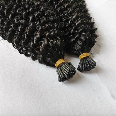 China Kinky Curl Easily Install 100% Temple 1G/strand Double Curly Tip i Afro Kinky Curly Hair Pulled Indian Hair Extensions For Women for sale