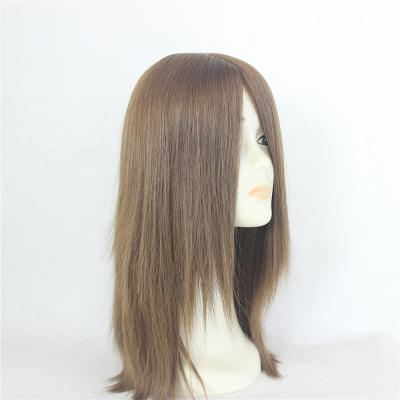 China Jewish Kosher Hair Wigs Long European Straight Blonde Wig Big Silk Top Layer for sale