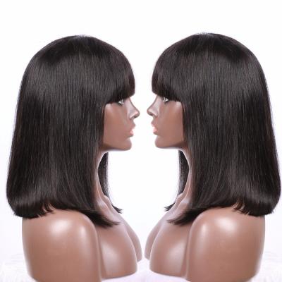 China Cheap Fashion Human Hair Virgin Natural Silky Straight Silky Straight Human Hair Wigs For Sale In Jeddah Wholesale For Women for sale