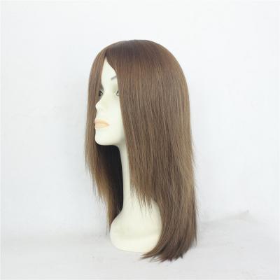 China Fast Shipping Big Stock Silky Straight Wave Full Lace Wigs Suna Silk Top Jewish Remy Hair Full Lace Wig With Bangs Jewish Topper for sale