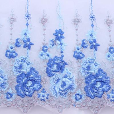 China Sunbloom Light Color Fahionable Embroidered Lace Mesh Water Soluble Trimming For Clothing Material Decoration for sale