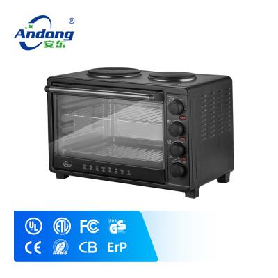 China Rotisserie Function Andong 45L Electric Toaster Oven With Hot Dish Table Portable Large Benchtop Oven Home Cooking Stove for sale