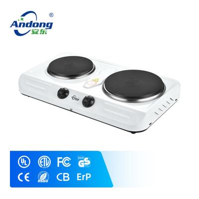 China 220V Adjustable Temperature Heater Square General Electric Portable Double Electric Cooking Burner With CE for sale