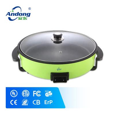 China Sustainable Round Cast Iron 7cm Depth Electric Fryer Pan With Automatic Thermostat Control for sale