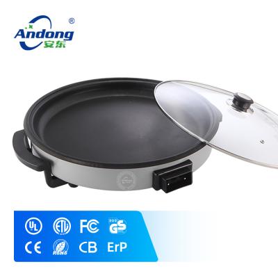 China Rv Easy To Clean Round Electric Cooking Pan Party Pan With Glass Cover Lid for sale