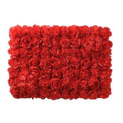 China Indoor / Out Door Customizable Artificial Rose Flower Wall For Wedding Decoration for sale