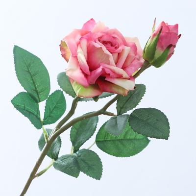 China Popular Wholesale Silk Rose Artificial Flowers Decorative Bouquet Flowers Home Wedding Rose Artificial Flower for sale