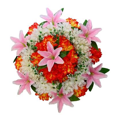 China Amazon Hot Selling Artificial Flower Indoor / Out Door Wreath For Funeral for sale