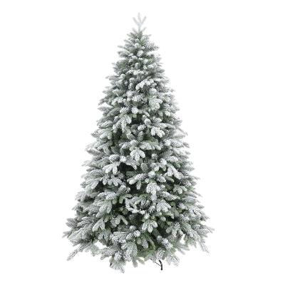 China High Quality Eco-friendly Prelit Christmas Tree PE PVC Snow Assembled Fir Lighted Prelit LED Artificial Christmas Tree for sale