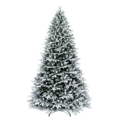 China Assembled Wholesale Hinged Artificial Christmas Tree PE PVC Fir Christmas Snowfall Tree Decorated for sale