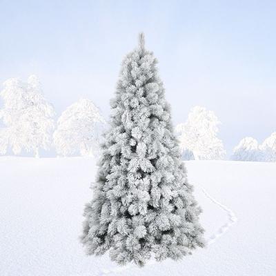 China Hot Selling Christmas Tree Factory Fireproof Artificial Snowfall Tree Assembling 6ft 7ft 8ft With White Snow PVC Christmas Tree for sale