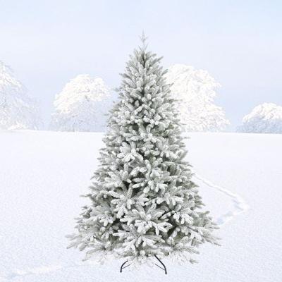 China 6ft 7ft 8ft Fireproof Outdoor Christmas Tree Christmas Decoration Cheap Lighting Artificial Pencil Assembled Christmas Tree With Metal Stand for sale