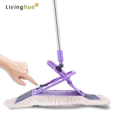 China 2020 Sustainable Hot Selling Livinghue Dust Flat Cleaning Mop With Handle for sale