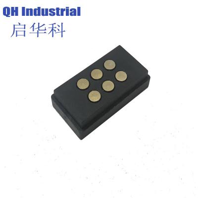 China 6 spring pin magnet charging base contact and probe magnet base magnet spring pin base pogo 6 pin connector for sale