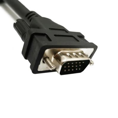 China OEM Male D-sub 15 pin Connector VGA DB 15 P D-sub Extent Cord Monitor Video Cable Assembly Computer Gold PVC for sale