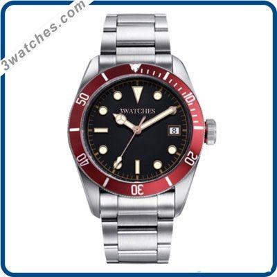 China Auto Date Branded Clean Logo 316L Stainless Steel Diver Watches Rotating Ceramic Bezel Luminous Hands Watch For Men for sale