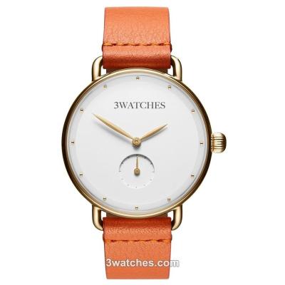 China Auto Date Customized OEM Rose Gold Lady Watch Black Beige Leather Watch for sale