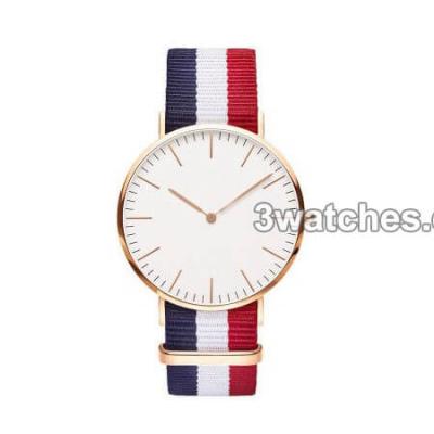 China Alarm Fashion Stainless Steel Unisex Watches With Changeable Nylon And Leather Straps for sale