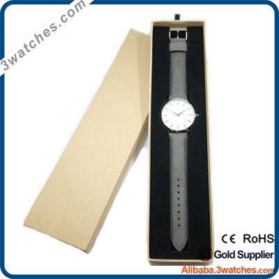 China Watch Packing Slim Rectangular Shape Wooden Slide Free Paper Watch Boxes for sale