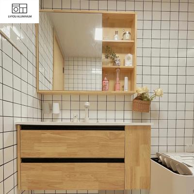 China Environmental Friendly Modern Household Bathroom Cabinet Solid Wood Customization for sale