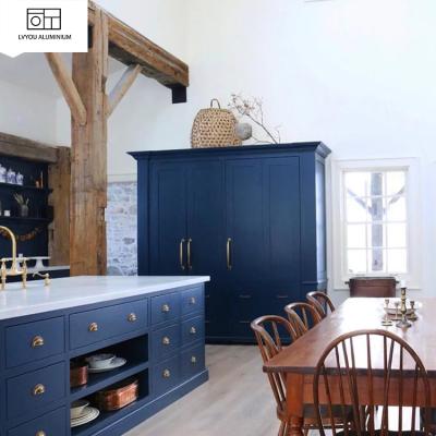 China Eco-friendly Blue Style Dining Room Cabinet Design Customized Kitchen Furniture Large Sideboard Cupboard for sale