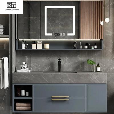 China Hotel Modern Bathroom Cabinet Bathroom Furniture Eco - Friendly Aluminum Design for sale