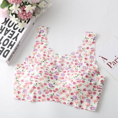 China Antibacterial Printing Seamless Crop Padded Bra Top Vest Camisole Tank Top Women for sale