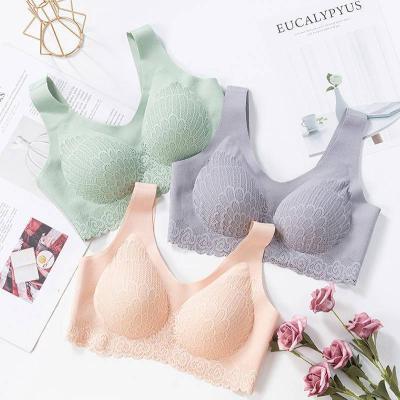 China Dropshipping QUICK DRY thai latex bra women push up high elastic 5D radio contours soft seamless bra lace bra for sale