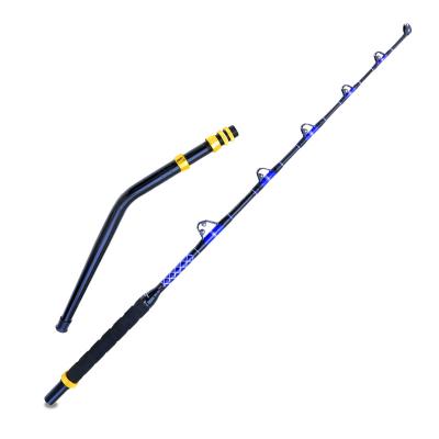 China Big Game Running Rod Sea Fishing Fiberglass 130lbs Solid Trolling Boat Fishing Rod for sale