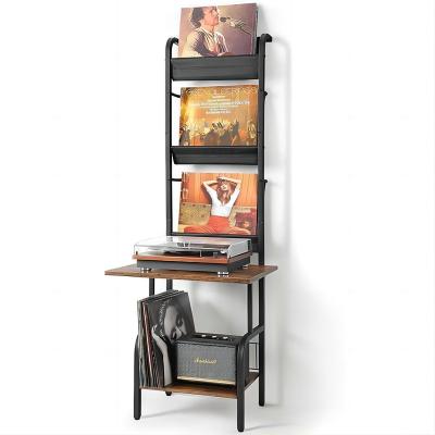 China Stocked 5 Tier Metal Turntable Stand with Record Storage Large Capacity LP Record Rack Record Player Stand for sale