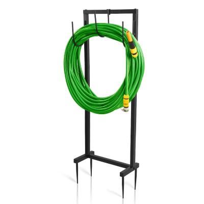 China Anti-Corrosion Thicker Metal Hose Stand Detachable Water Hose Storage for Outdoor Yard Garden Hose Holder Freestanding for sale