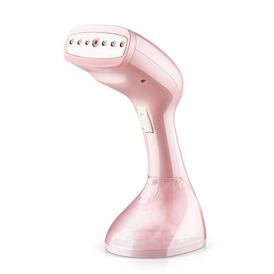 China 2022 Dressers Best Selling Portable Pink Garment Steamer Large Capacity Steam Iron For Clothes For Traveling for sale