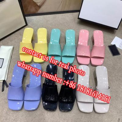 China Damping Designer High Quality Brand Summer Women Sandals Luxury G Logo Designer Wedges Sandals 2022 High Heel Wedge Slippers for sale