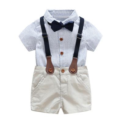 China New 2021 stylish casual children's suits color stacking pungent outdoor color summer small gentleman children stacking sports suit for sale