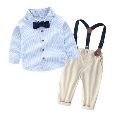 China 2021 Casual Korean Styles Kids Fall Clothes Toddler Boy Birthday Party Long Sleeve Shirt And Pant Baby Clothes Sets Children Summer for sale